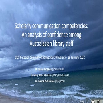 Scholarly communication competencies: An analysis of confidence among Austral...