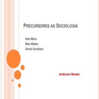 Precursores da sociologia