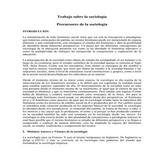 Precursores de la sociologia 