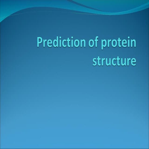 Prediction of protein structure, homology Modeling