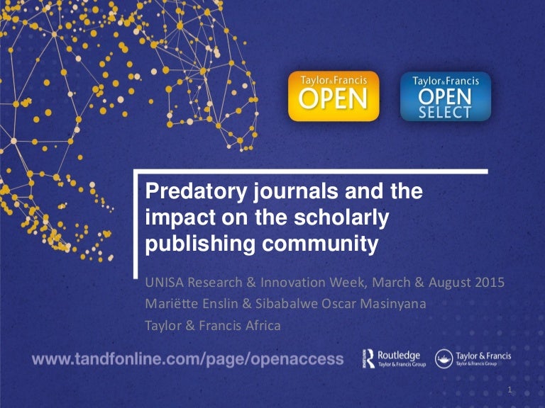 Predatory journals and the impact on the scholarly publishing communi…
