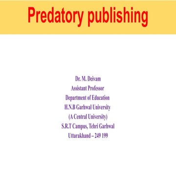 Research and Publication: Predatory publishing.pptx