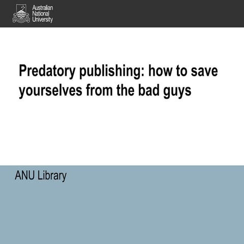 Predatory publishing 2019