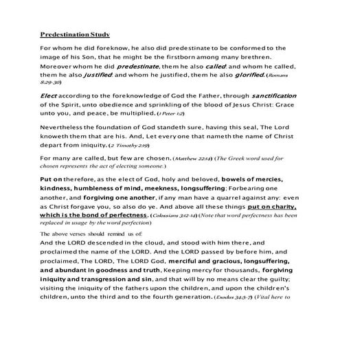 Predestination | PDF