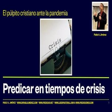 Cómo predicar en tiempos de crisis