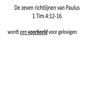7 richtlijnen van Paulus