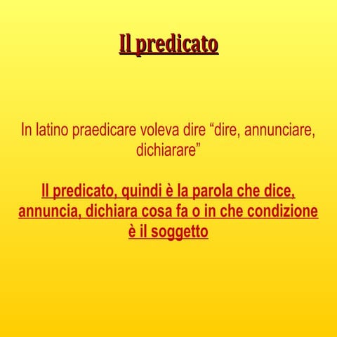 Predicato verbale e nominale
