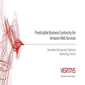 Predictable Business Continuity for Amazon Web Services