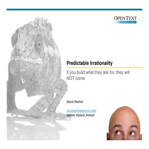 Predictable Irrationality If You Build What They Ask For, They Will Not Come