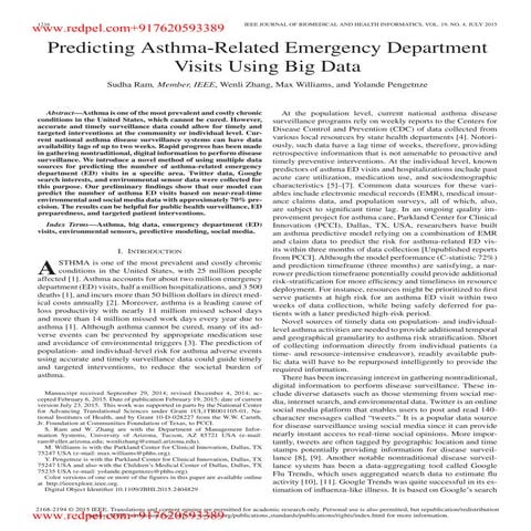 Predicting asthma related emergency department  visits using big data