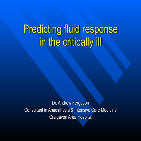 Predicting fluid response in the ICU