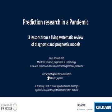 Prediction research in a pandemic: 3 lessons from a living systematic review ...
