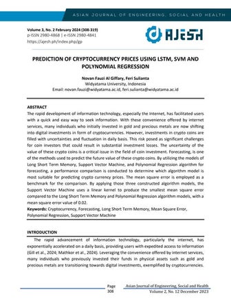 Prediction Of Cryptocurrency Prices Using Lstm, Svm And Polynomial Regression...
