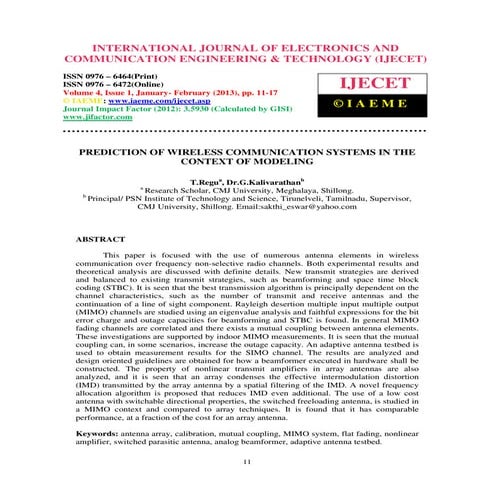Prediction of wireless communication systems in the context of modeling 2-3-4