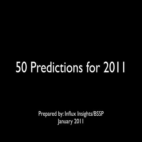Predictions for 2011