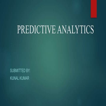 Predictive analytics