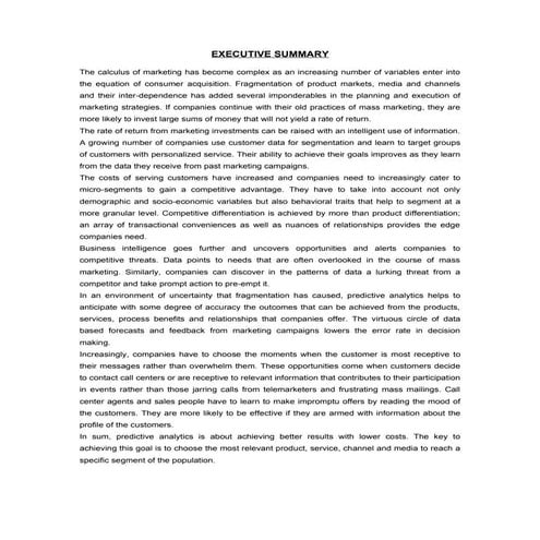 From CRM to Data Mining: Predictive Analytics for Precision Marketing