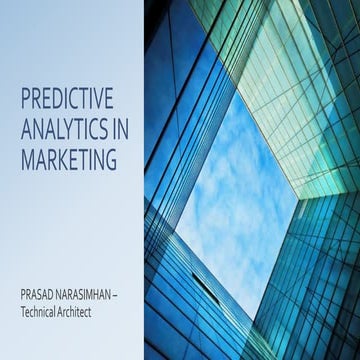 Predictive analytics in marketing