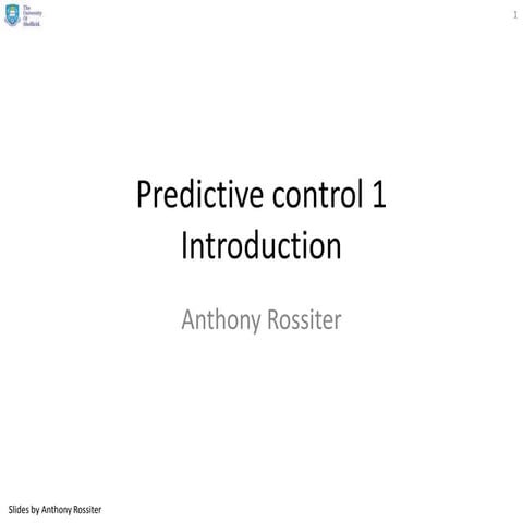 Predictive control 1   introduction
