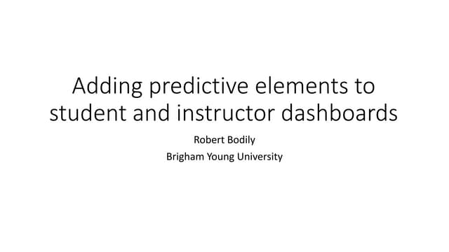 Predictive dashboard elements