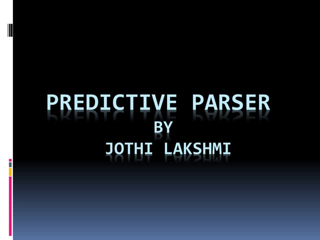Predictive parser