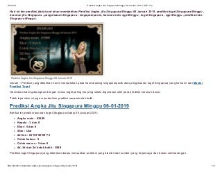 Prediksi angka jitu singapura minggu 06 januari 2019 sgp jitu