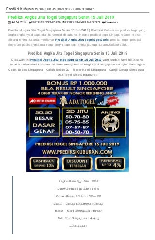 prediksi angka jitu togel singapura yang akan keluar hari ini