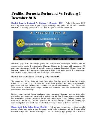 Prediksi borussia dortmund vs freiburg 1 desember 2018