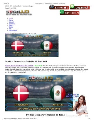 Prediksi denmark vs meksiko 10 juni 2018 doyan judi