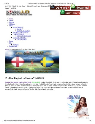 Prediksi england vs sweden 7 juli 2018 doyan judi agen judi bola terpercaya