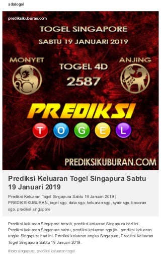 daftar togel keluaran singapore