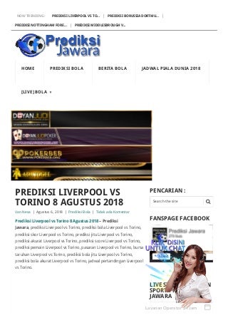 Prediksi liverpool vs torino 8 agustus 2018