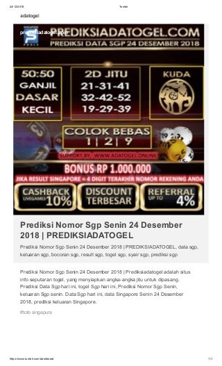 data keluaran sgp 9 april 2018