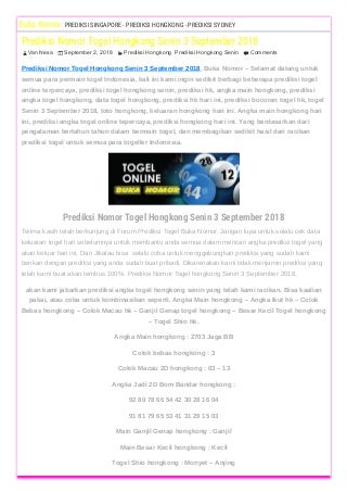 bocoran nomor bandar togel hongkong