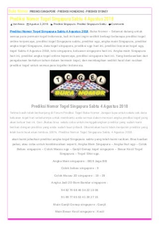 daftar nomor togel singapura yang keluar