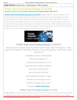 daftar togel hkg 2018