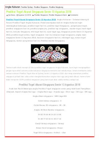 bandar togel hongkong 13 agustus 2018