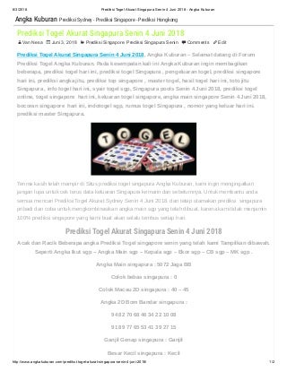 Prediksi togel akurat singapura senin 4 juni 2018 angka kuburan