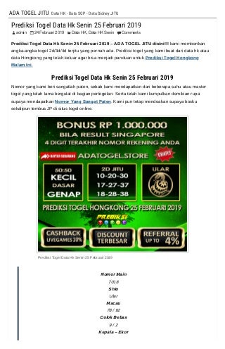 data sgp ekor