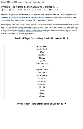 data sgp ekor