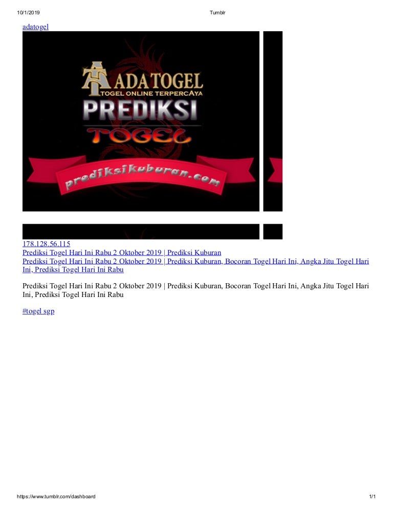 Prediksi togel hari ini 2 oktober 2019
