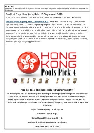 Prediksi togel hongkong rabu 12 september 2018