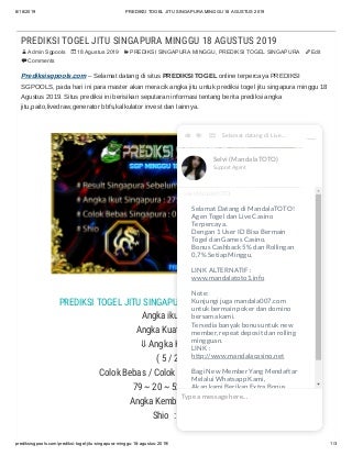 Prediksi togel jitu singapura minggu 18 agustus 2019