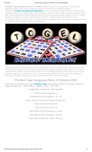 sgp togel result