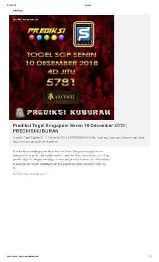 daftar togel keluaran singapore