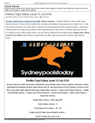 togel shio main hari ini sidney