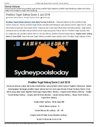 jalur main togel sydney hari ini
