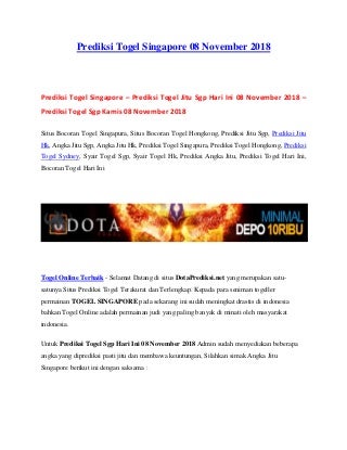 togel singapore keluaran hari ini