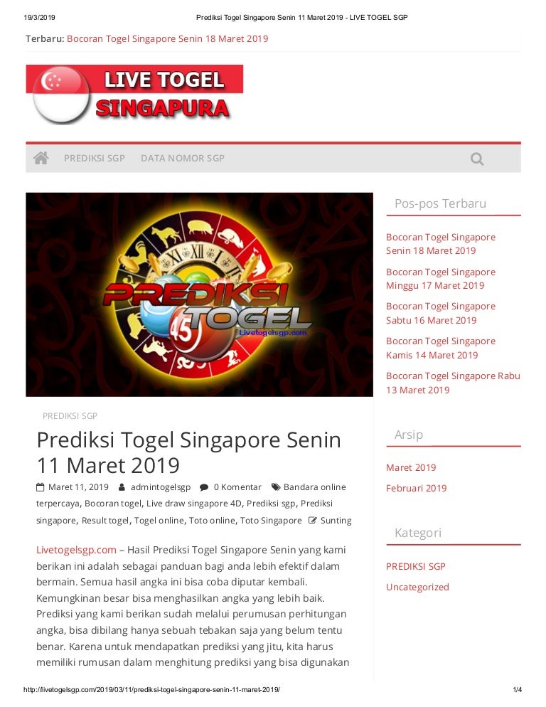 Prediksi Togel Singapore