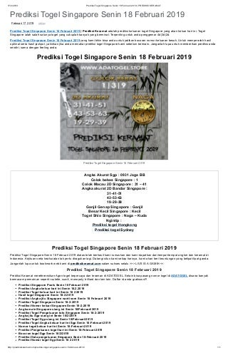 daftar togel keluaran singapore